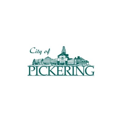 City of Pickering logo with skyline illustration.